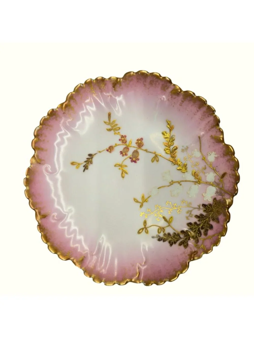Antique A Klingenberg French Limoges Pink salad plates 7